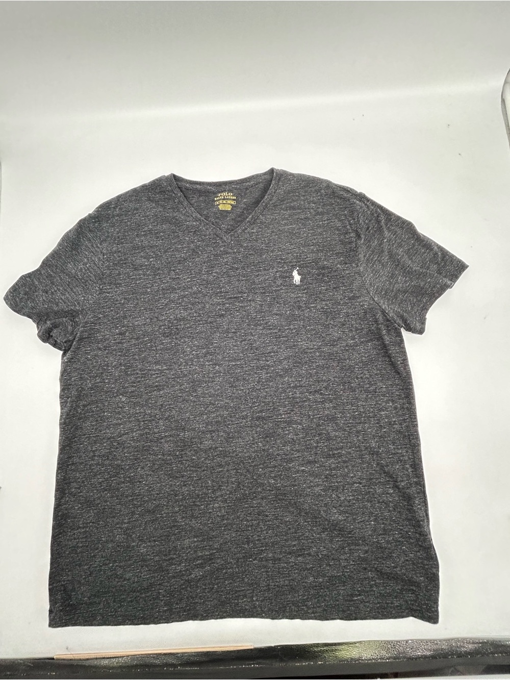 Polo by Ralph Lauren Men's Charcoal V-Neck Tee XL